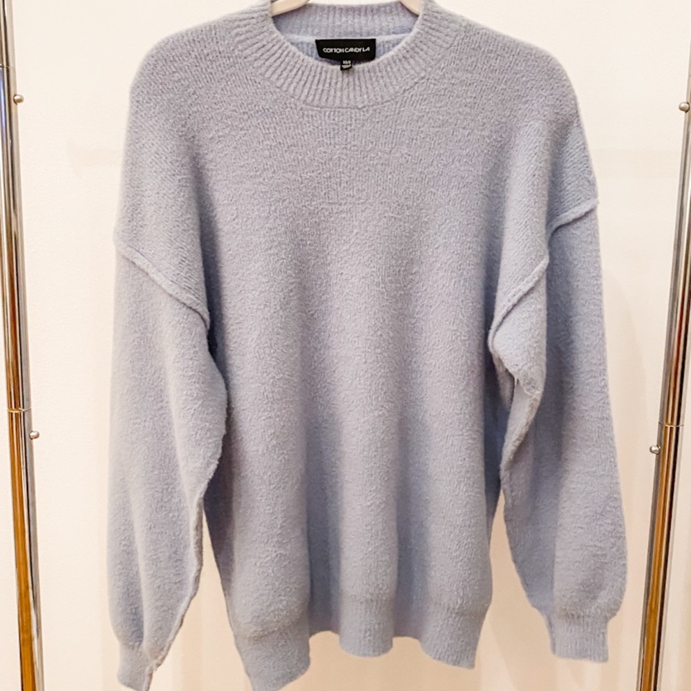 Cotton Candy LA Cozy Ice Blue Crewneck Sweater